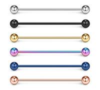 Funseedrr 6er Piercing Industrial Barbell aus 316L Edelstahl 32mm Ohr Piercing Schmuck