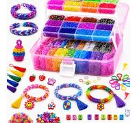 FunzBo 15000+ Loom Bänder Set XXL für Kinder, 28 Farben DIY Gummibänder | mit Koffer, Halsketten Ringe und Armbänder selber machen, Geburtstag Weihnachten Geschenke für Mädchen Jungs