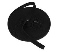 FUOYLOO Elastisches Nylon Gummiband 2,5Cm Breit Schwarz für Garten und Heimwerkerprojekte Weiches Dehnbares Band mit Haken und Schlaufenverschluss