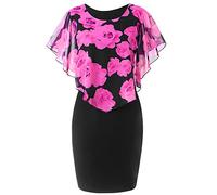 FUPODD Abendkleider Festliche Kleider Für Hochzeit Damen Große Größen Etuikleider Elegant Sommerkleid Knielang Kleid Frauen Für Mollige Chiffon Abschlusskleider Festkleid Ärmellos Ballkleid Sommer