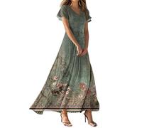 FUPODD Chiffonkleid Damenkleider Sommer Maxikleid Cocktailkleid Damen Elegant Festliches Kleid Damen Hochzeit Stillkleid Große Größen Blusenkleid Festlich Boho Prinzessin Kleid Für Hochzeit Als Gast