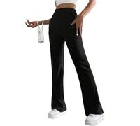FUPODD Cordhose Damen Elegant Schlaghose Frauen Weites Bein Gerippt Hosen High Waist Cord Freizeithose Lang Casual Bootcut Yoga Leggings Einfarbig Flare Hose Bequem Abendhose Slim Fit Partyhose