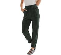 FUPODD Cordhose Damen High Waist Baggy Jogginghose Kuschelige Breitcord Stoffhose Mit Gummizug Baumwoll Gerades Bein Lässige Hosen Einfarbig Tapered Freizeithosen Frauen Mit Taschen Sommerhosen