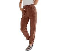 FUPODD Cordhose Damen High Waist Baggy Jogginghose Kuschelige Breitcord Stoffhose Mit Gummizug Baumwoll Gerades Bein Lässige Hosen Einfarbig Tapered Freizeithosen Frauen Mit Taschen Sommerhosen