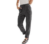 FUPODD Cordhose Damen High Waist Baggy Jogginghose Kuschelige Breitcord Stoffhose Mit Gummizug Baumwoll Gerades Bein Lässige Hosen Einfarbig Tapered Freizeithosen Frauen Mit Taschen Sommerhosen