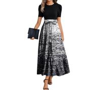 FUPODD Damen Kleider Elegant Abiballkleider Kleidung Strandkleid Damen Luftig Abschlusskleider Lang Umstandskleid Lange Abendkleider Etuikleid Festliches Tshirt Kleid Schwarzes Shirtkleid Festliche