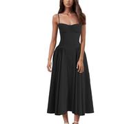 FUPODD Damen Kleider Festliches Hochzeit Abschlusskleider Cocktailkleid Elegant Midi Ballkleider Damenkleider Sommer Kleid Für Hochzeit Als Gast Maxikleid Vintage Abendkleid Lang Chiffonkleid