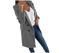 FUPODD Damen Mantel Elegant Herbstjacke Damen Lang Damen Herbstjacken Mittellang Warme Winterjacke Damen Wintermantel Damen Warm Gefüttert Wintermantel Damen Lang Wolle Mantel Damen Winter