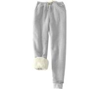FUPODD Damen Warme Gefütterte Jogginghose Gym Hose Damen Kuschelhose Damen Hosen Locker Hose Gefüttert Damen Thermohose Outdoor Thermo Sporthose Winter Fleecehose Innenfutter Sweatpants Baumwolle