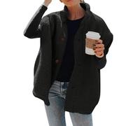 FUPODD Fleece Weste Für Damen Winter Leicht Teddy Damen-Westen Elegant Knöpfe Fleeceweste Ärmellos Plüschweste Einfarbig Flauschig Teddyfleece Longweste Taschen Plüsch Teddywesten Frauen Kuschelig