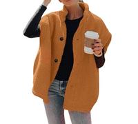 FUPODD Fleece Weste Für Damen Winter Leicht Teddy Damen-Westen Elegant Knöpfe Fleeceweste Ärmellos Plüschweste Einfarbig Flauschig Teddyfleece Longweste Taschen Plüsch Teddywesten Frauen Kuschelig