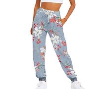 FUPODD Hose Damen Weites Bein Hosen mit Kordelzug Jogginghose Damen Warm Freizeithose Lang mit Seitentasche High Waist Sweathose Schnittmuster Sporthose Trainingshose Pumphose