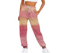 FUPODD Jogginghose Damen Baggy Luftige Bunte Sporthose Damen Lang mit Kordelzug Outdoorhose Stretch Streetwear Weite Trainingshose Schwarze Wanderhose Herbst