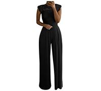 FUPODD Jumpsuit Damen Elegant Festlich Hosenanzug Lang Weites Bein Einteiler Für Hochzeit Jumpsuits Sommer Lange Beine Overall Festlicher Playsuit Frauen Hochzeitsgäste Eleganter Onesie Einfarbig