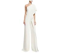 FUPODD Jumpsuit Damen Elegant Für Hochzeit Gast Jumpsuits Für Damen Festlich Lang One Shoulder Overall Sommer Playsuit Hochzeitsgast Hosenanzug Frauen Lange Beine Einteiler Schick Romper Mit Ärmel
