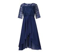 FUPODD Kleid Hochzeitsgast Damen Langes Sommerkleid Damen Lange Abendkleider Weißes Etuikleid Elegant Cocktailkleid Festliche Kleider Luftig Abendkleider Elegant Schwarzes Festliches Kleid Hochzeit