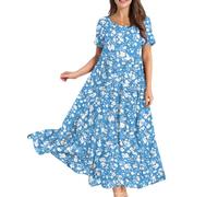 FUPODD Maxikleid Damen Sommer Festliche Kleider Boho-Kleid Luftige Sommerkleider Strickkleid Shirtkleid Strandkleid Damen Große Größen Umstandskleid Sommer Multiway Sommerkleidung Sommerkleid Lang