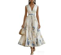 FUPODD Maxikleider Damen Sommer Elegant Sommerkleid Damen Lang Abendkleider Elegant Für Hochzeit Chiffonkleid Maxi Kleid Hochzeitsgast Cocktailkleid Schicke Kleider Leicht Ballkleid Abschlusskleid