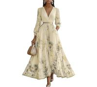 FUPODD Maxikleider Damen Sommer Elegant Sommerkleid Damen Lang Abendkleider Elegant Für Hochzeit Chiffonkleid Maxi Kleid Hochzeitsgast Cocktailkleid Schicke Kleider Leicht Ballkleid Abschlusskleid