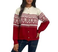 FUPODD Norweger Strickjacke Damen Mit Knöpfen Strick Cardigan Elegant Strickjacken Langarm Pullover Strickmantel Winter Warm Damenstrickjacke Feinstrick Strickcardigan Norwegermuster Herbstmantel