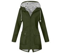 FUPODD Outdoor Jacken Für Damen Leichte Regenjacke Damenjacke Frühling Übergangsjacke Fahrrad Regenbekleidung Kurzmantel Frühjahr Sommermantel Damen-Mäntel Trenchcoat Schwarz Jacket Sommerjacken