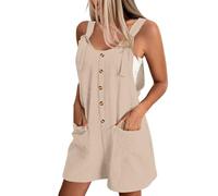 FUPODD Overall Für Damen Sommer Trägerhose Overalls Leicht Jumpsuit Kurz Einfarbig Arbeitshose Mit Taschen Umstandsmode Hosenanzüge Maternity Bodysuit Women Sommer Outfit Latzhose Schwangerschaft