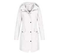 FUPODD Regenjacke Damen Lang Wasserdicht Regenmantel Mit Kapuze Übergangsjacke Winddicht Trenchcoat Outdoor Mantel Atmungsaktiv Windbreaker Jacke Für Frauen Leichte Regenparka Wandern Funktionsjacke