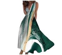 FUPODD Sommerkleid Damen Leicht Musselin Kleid Damen Sommer Boho Sommerkleider Elegant Tunika Strandkleider Elegante Kleider Für Hochzeitsgäste Maxikleid Festliche Abiballkleider Abschlusskleider