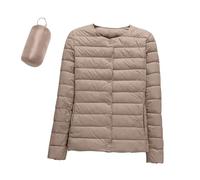 FUPODD Steppjacke Damen Leicht Daunenjacke Packbare Übergangsjacke Winterjacke Damen Warm Puffer Jacke Winter Mantel Einfarbig Daunenmantel Mit Knöpfen Steppmantel Frauen Freizeit Wandern Reisen
