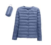 FUPODD Steppjacke Damen Leicht Daunenjacke Packbare Übergangsjacke Winterjacke Damen Warm Puffer Jacke Winter Mantel Einfarbig Daunenmantel Mit Knöpfen Steppmantel Frauen Freizeit Wandern Reisen