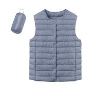 FUPODD Steppweste Damen Leicht Packbare Steppweste Frauen Kurz Winter Damen Weste Ärmellos Puffer Jacke Warm Outdoor Winterweste Daunenweste Mit Knöpfen Westen Laufweste Für Freizeit Wandern Reisen