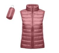 FUPODD Steppweste Damen Leicht Packbare Steppweste Frauen Kurz Winter Damen Weste Zipper Ärmellos Puffer Jacke Warm Outdoor Winterweste Daunenweste Westen Stehkragen Für Freizeit Wandern Reisen