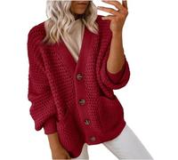 FUPODD Strickmantel Damen Cardigan Damen Kurz Cardigan Damen Elegant Weihnachts Cardigan Damen Strick Cardigan Damen Grobstrickjacke Damen Strickjacken Für Damen Pullover Damen Pullunder Damen