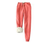 FUPODD Winter Fleecehose Damen Weite Hose Damen Hosen Lounge Wear Warme Jogginghose Damen Damen Hosen Stretch Thermohose Damen Winter Gefüttert Jogginghose Damen Warm Kuschelhose Damen Flauschig