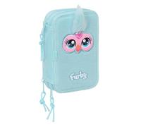FURBY Schulmäppchen mit 37 Utensilien, Kindermäppchen, ideal für Kinder von 5 bis 14 Jahren, bequem und vielseitig, Qualität und Widerstandsfähigkeit, 12,5 x 5,5 x 19,5 cm, himmelblau, M, Casual