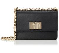 Furla 1927 Mini Schultertasche schwarz, genarbtes Rindsleder, Damen