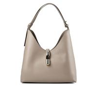 Furla Goccia Schultertasche Leder 30 cm grau