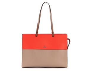 FURLA Varsity Tote E / W L Greige + Spritz + Cognac h