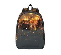 FURLOU Happy Halloween Rucksack für Herren, groß, lässig, Reisen, Tagesrucksack, Damen, leicht, Schwarz, Größe S
