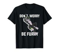 Furry fox Retro Celebration - Furry T-Shirt für die Furry-Community - Schwarz, S - Klassische Passform, Halbarm, Unisex, T-Shirt