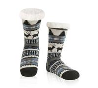 FUSACONY Kuschelsocken Herren Weihnachtssocken Stoppersocken Antirutschsocken Haussocken Herren Hüttensocken Flauschige Weiche Bequeme Wintersocken Dicke Socken Geschenke für Männer 39-47 (Blau)