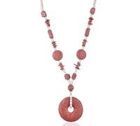 FUSHENGTER Damen-Halskette, Rosa, Lavastein, Seilkette, Handgefertigt, Statement-Halskette, Geschenk für Frauen, Einzigartig, Modern, Feierlichkeiten, Casual