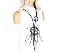 FUSHENGTER Halskette Damen Anhänger Pulloverkette Frauen Einzigartige Damen Gummi Punk Stil Übertrieben Große Halskette Handgefertigt Schwarz