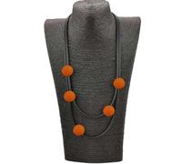 FUSHENGTER Halskette Damen Anhänger Pulloverkette Frauen Einzigartige Damen Schlicht Handgemacht Goth Luxus Orange