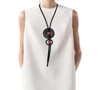 FUSHENGTER Halskette Damen Anhänger Pulloverkette Frauen Einzigartige Handgemachte Gummikette Aus Holz Zubehör Damen Punk Style Lange Halskette Schwarz