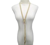 FUSHENGTER Halskette Damen Anhänger Pulloverkette Frauen Einzigartige Lange Quaste Halskette Frauen Anhänger Halsketten Pullover Kette Handarbeit Luxus Gold