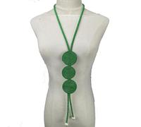 FUSHENGTER Halskette Damen Anhänger Pulloverkette Frauen Einzigartige Luxus Halsketten 9 Farben Handgemachte Frauen Statement Halskette Perle Zubehör Grün