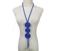 FUSHENGTER Halskette Damen Anhänger Pulloverkette Frauen Einzigartige Luxus Halsketten 9 Farben Handgemachte Frauen Statement Halskette Perle Zubehör Blau