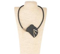 FUSHENGTER Halskette Damen Anhänger Pulloverkette Frauen Einzigartige Schwarze Geometrische Gummikette Im Gothic-Stil, Vielseitiges Accessoire, Schwarz