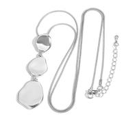 FUSHENGTER Halskette Damen Anhänger Pulloverkette Frauen Einzigartige Unregelmäßige Geometrische Damen Vintage Lange Pullover Kette Halsketten Silber